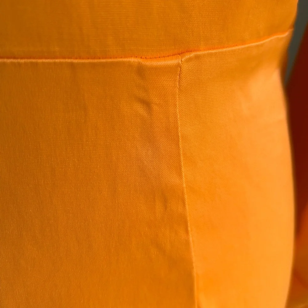NWT Zara Orange twist satin shirt dress. Size Small. Long sleeves, deep v neck. - Picture 10 of 16
